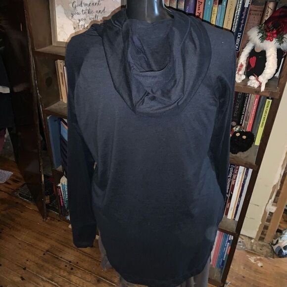 Athleta navy blue cowl neck Athleisure hooded m pullover - Picture 2 of 3